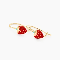 Boucles D'oreilles Pendantes Elizabetae Fraise Or Jaune