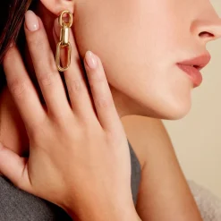 Boucles D'oreilles Pendantes Jari Or Jaune