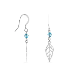Boucles D'oreilles Pendantes Angelika Argent Blanc Pierre De Synthese