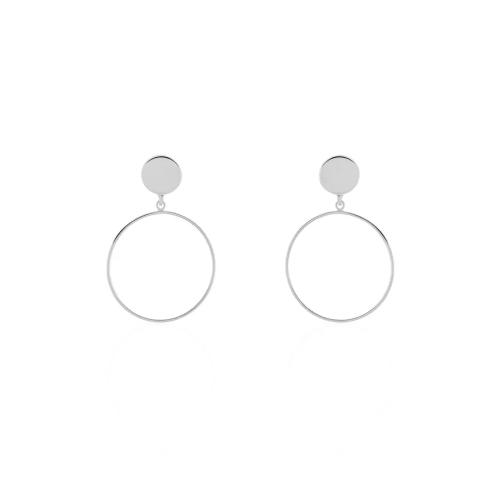 Boucles D'oreilles Pendantes Misao Argent Blanc