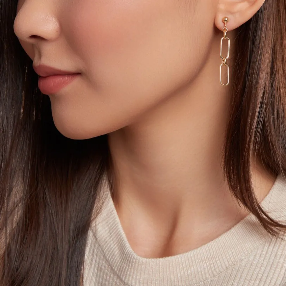 Boucles D'oreilles Pendantes Escape Or Jaune