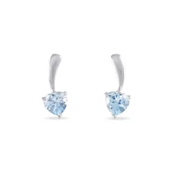 Boucles D'oreilles Pendantes Bertine Or Blanc Topaze