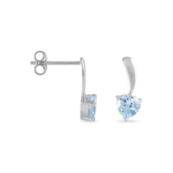 Boucles D'oreilles Pendantes Bertine Or Blanc Topaze