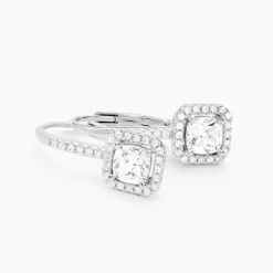 Boucles D'oreilles Pendantes Rio Argent Blanc Oxyde De Zirconium