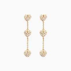 Boucles D'oreilles Pendantes Bomb Lover Or Jaune Oxyde De Zirconium