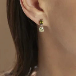 Boucles D'oreilles Pendantes Argent Blanc Brenna Oxydes De Zirconium