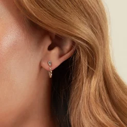 Boucles D'Oreilles Pendantes Jardin Secret Or Jaune Topaze Oxyde De Zirconium