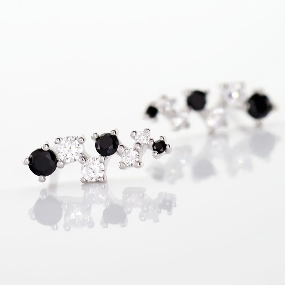 Boucles D'oreilles Pendantes Gaya Argent Blanc Oxyde De Zirconium