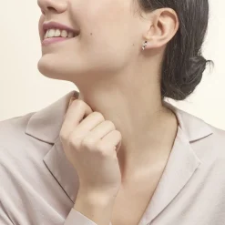 Boucles D'oreilles Pendantes Gaya Argent Blanc Oxyde De Zirconium