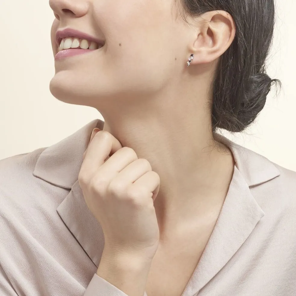 Boucles D'oreilles Pendantes Gaya Argent Blanc Oxyde De Zirconium