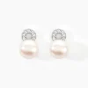 Boucles D'oreilles Pendantes Lilio Argent  Perle De Culture Et Oxyde