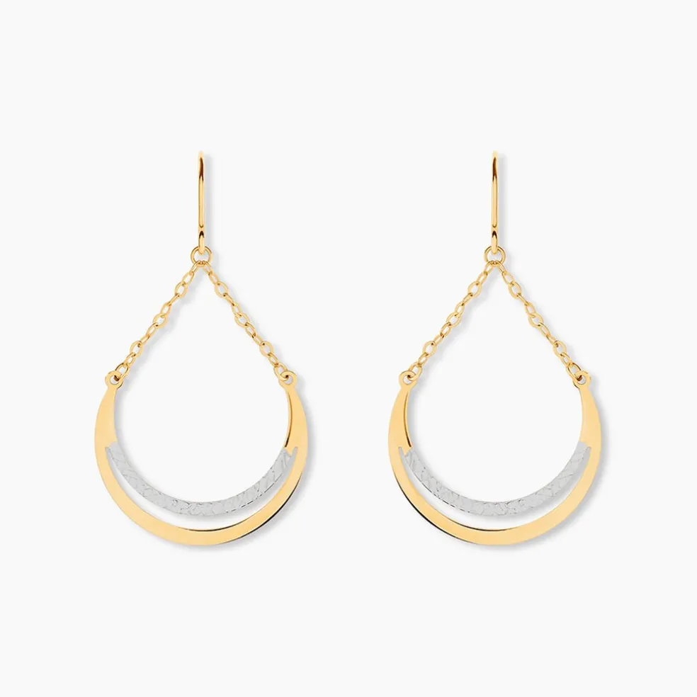 Boucles D'oreilles Pendantes Nuada Or Bicolore