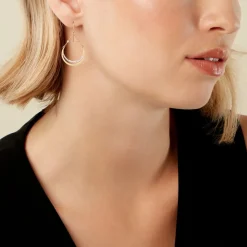 Boucles D'oreilles Pendantes Nuada Or Bicolore