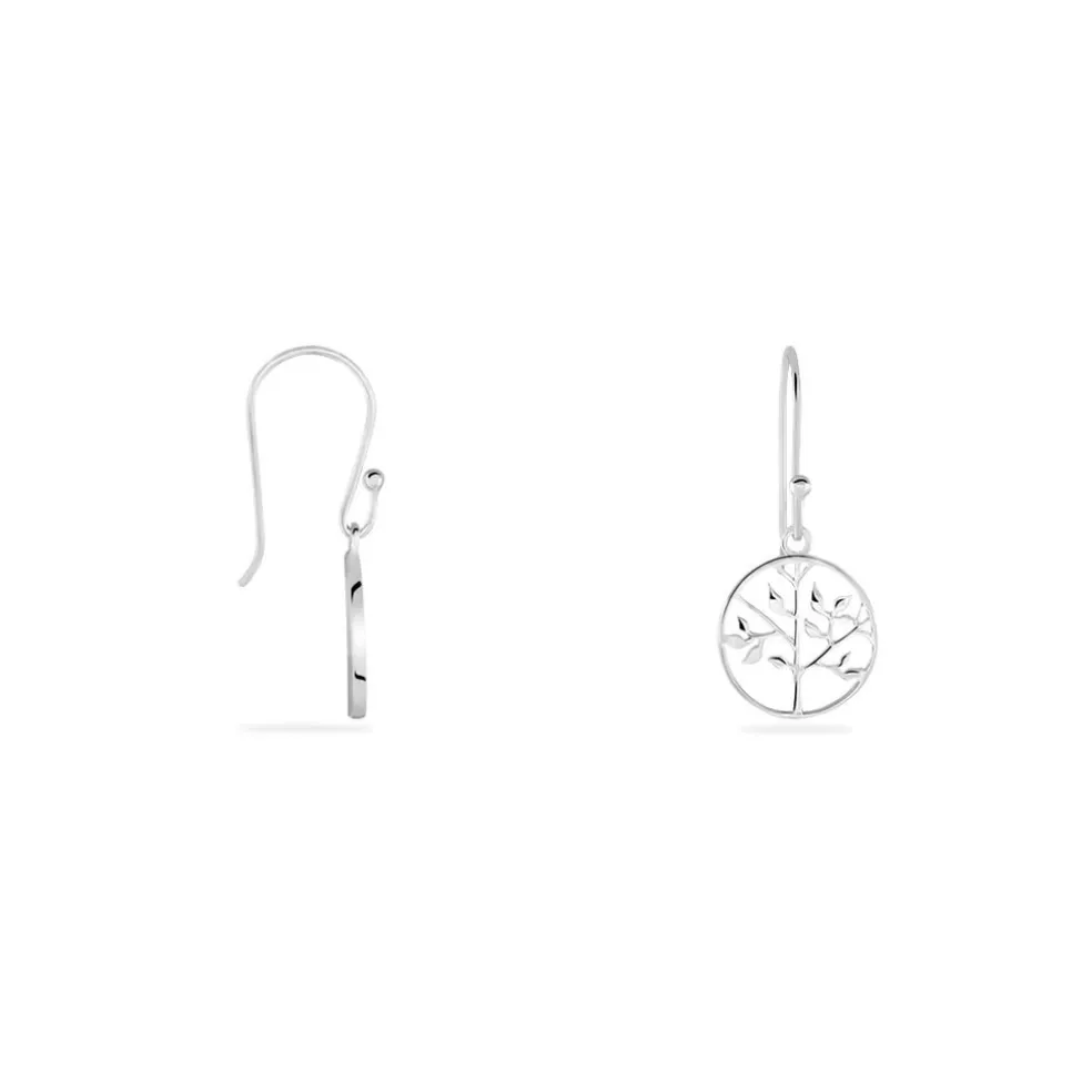 Boucles D'oreilles Pendantes Mely Argent Blanc