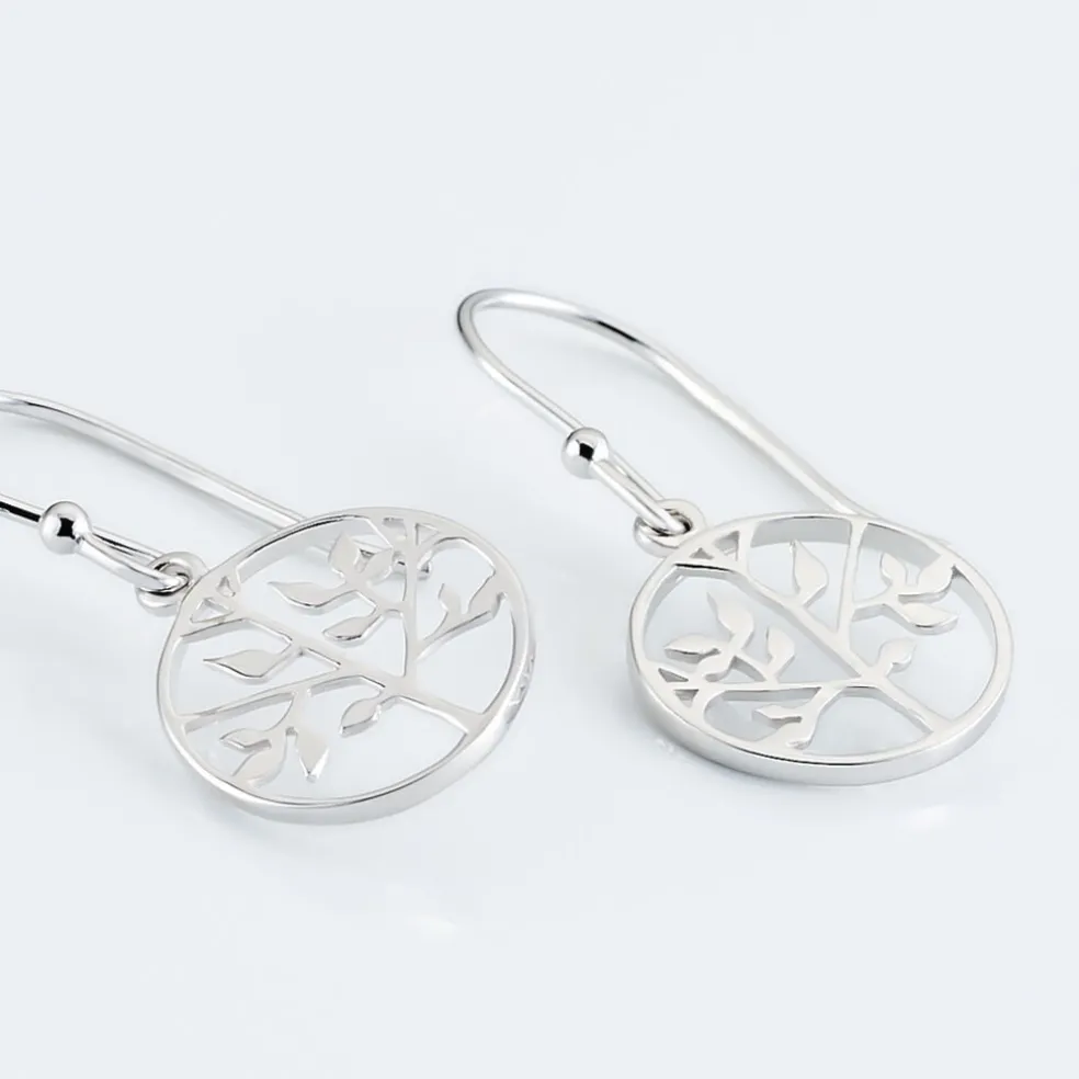 Boucles D'oreilles Pendantes Mely Argent Blanc