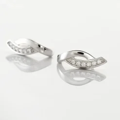 Boucles D'oreilles Pendantes Ange-line Argent Blanc Oxyde De Zirconium