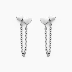 Boucles D'oreilles Pendantes Te Amo Argent Blanc
