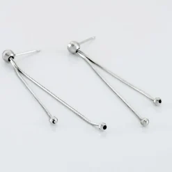 Boucles D'oreilles Pendantes Yuzu Argent Blanc