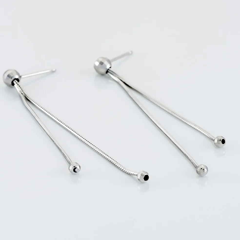 Boucles D'oreilles Pendantes Yuzu Argent Blanc