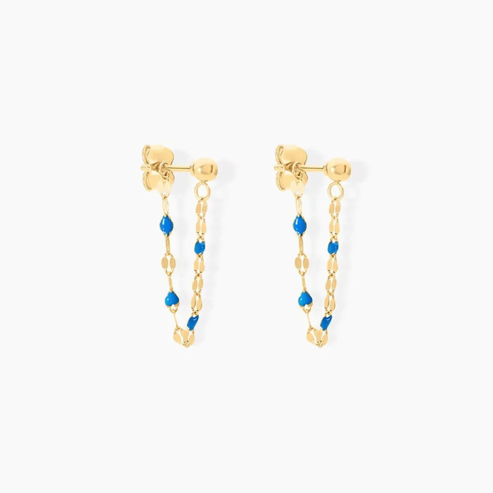 Boucles D'oreilles Pendantes Or Jaune Asteria