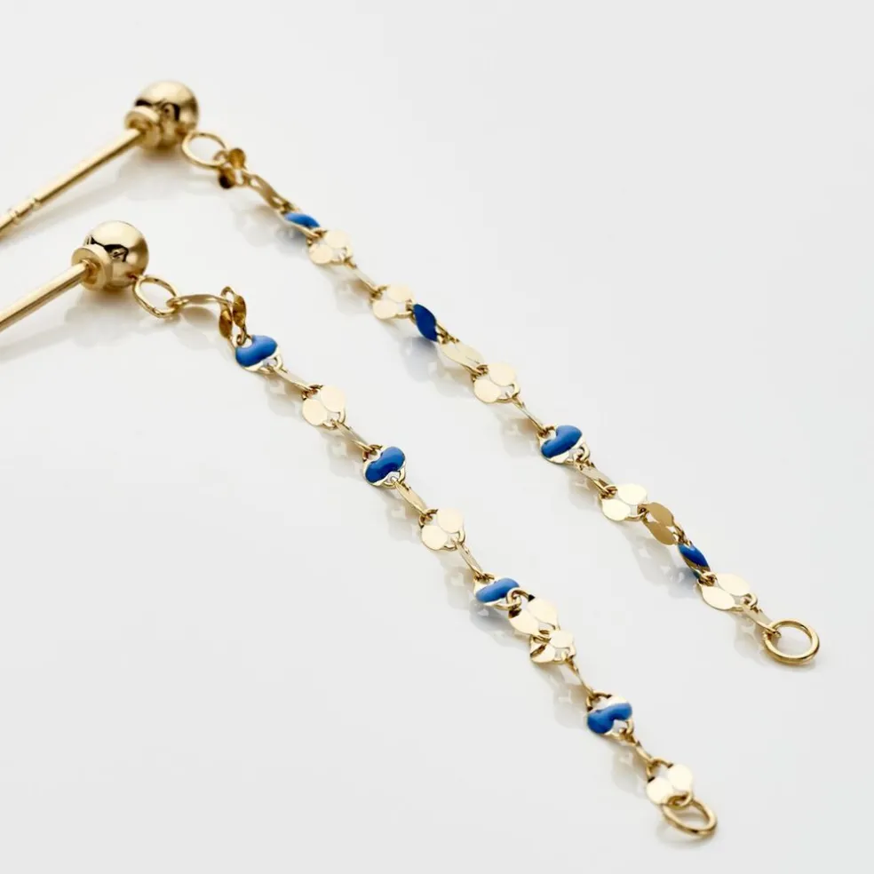 Boucles D'oreilles Pendantes Or Jaune Asteria