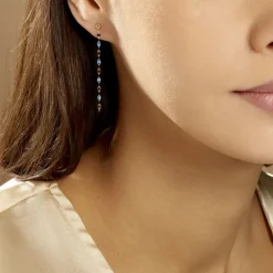 Boucles D'oreilles Pendantes Or Jaune Asteria