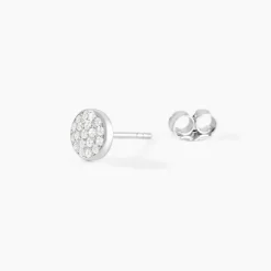 Boucles D'oreilles Puces Argent Blanc Victorin Oxydes De Zirconium