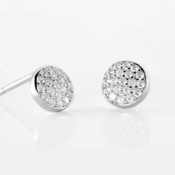 Boucles D'oreilles Puces Argent Blanc Victorin Oxydes De Zirconium