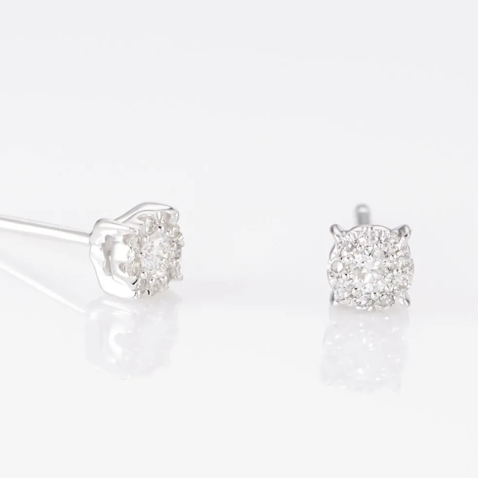 Boucles D'oreilles Puces Artemis Or Blanc Diamant