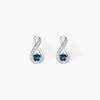 Boucles D'oreilles Puces Augusta Or Blanc Topaze Et Oxyde De Zirconium
