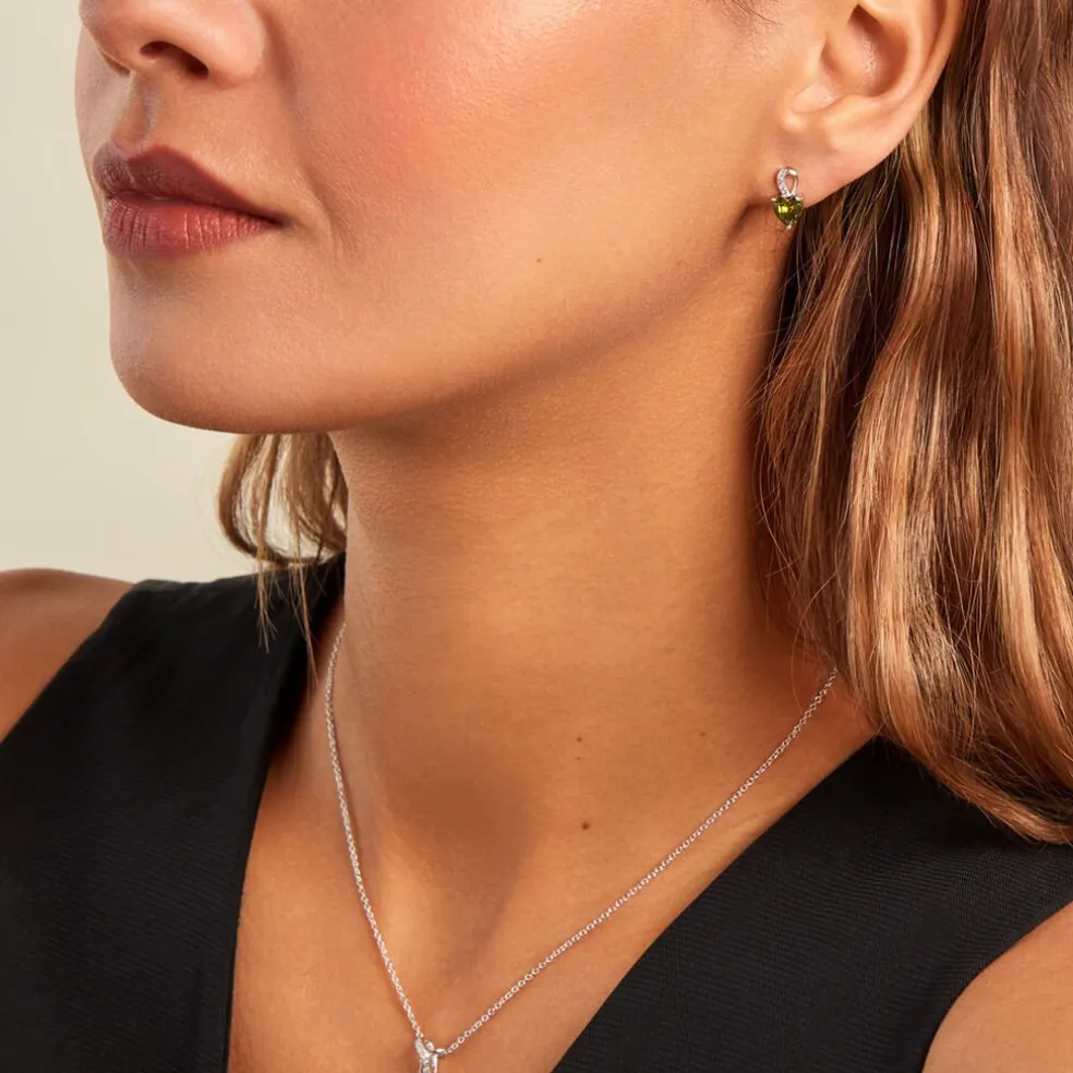 Boucles D'oreilles Puces Atieno Argent Blanc Oxyde De Zirconium