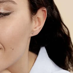 Boucles D'oreilles Puces Anne-maudae Coeurs Or Blanc