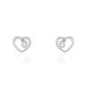 Boucles D'oreilles Puces Ashley Argent Blanc Oxyde De Zirconium