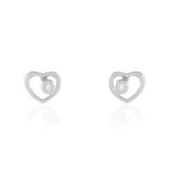 Boucles D'oreilles Puces Ashley Argent Blanc Oxyde De Zirconium