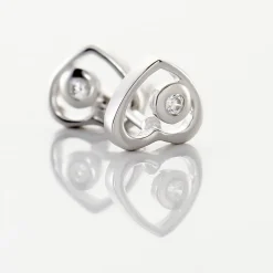 Boucles D'oreilles Puces Ashley Argent Blanc Oxyde De Zirconium