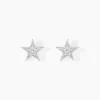Boucles D'oreilles Puces Argent Blanc Katou Oxydes De Zirconium