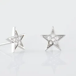 Boucles D'oreilles Puces Argent Blanc Katou Oxydes De Zirconium