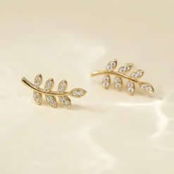 Boucles D'oreilles Puces Ael Or Jaune Oxyde De Zirconium