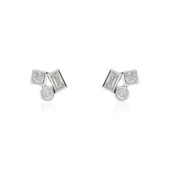 Boucles D'oreilles Puces Argent Duredle Oxydes De Zirconium