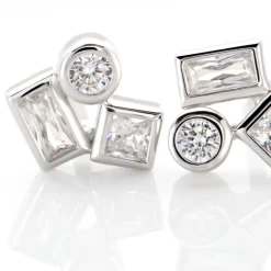 Boucles D'oreilles Puces Argent Duredle Oxydes De Zirconium