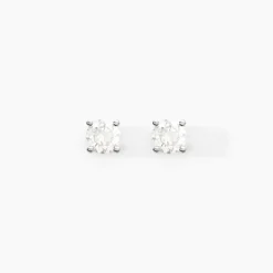 Boucles D'oreilles Puces Aphrodite Or Blanc Diamant
