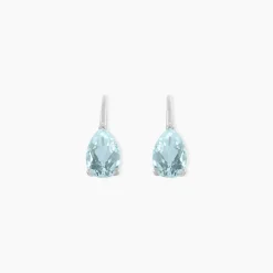 Boucles D'oreilles Puces Anesa Or Blanc Topaze