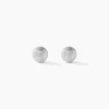 Boucles D'oreilles Puces Ayana Argent Blanc