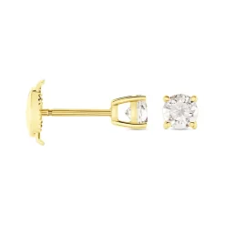 Boucles D'oreilles Puces Aphrodite Or Jaune Diamant