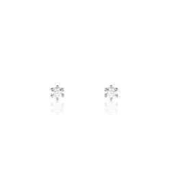 Boucles D'oreilles Puces Allison Argent Blanc Oxyde De Zirconium