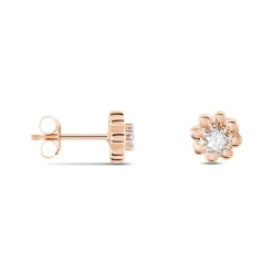 Boucles D'oreilles Puces Argent Rose Donella Oxyde De Zirconium