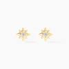 Boucles D'oreilles Puces Astralia Or Jaune Oxyde De Zirconium