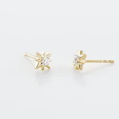 Boucles D'oreilles Puces Astralia Or Jaune Oxyde De Zirconium
