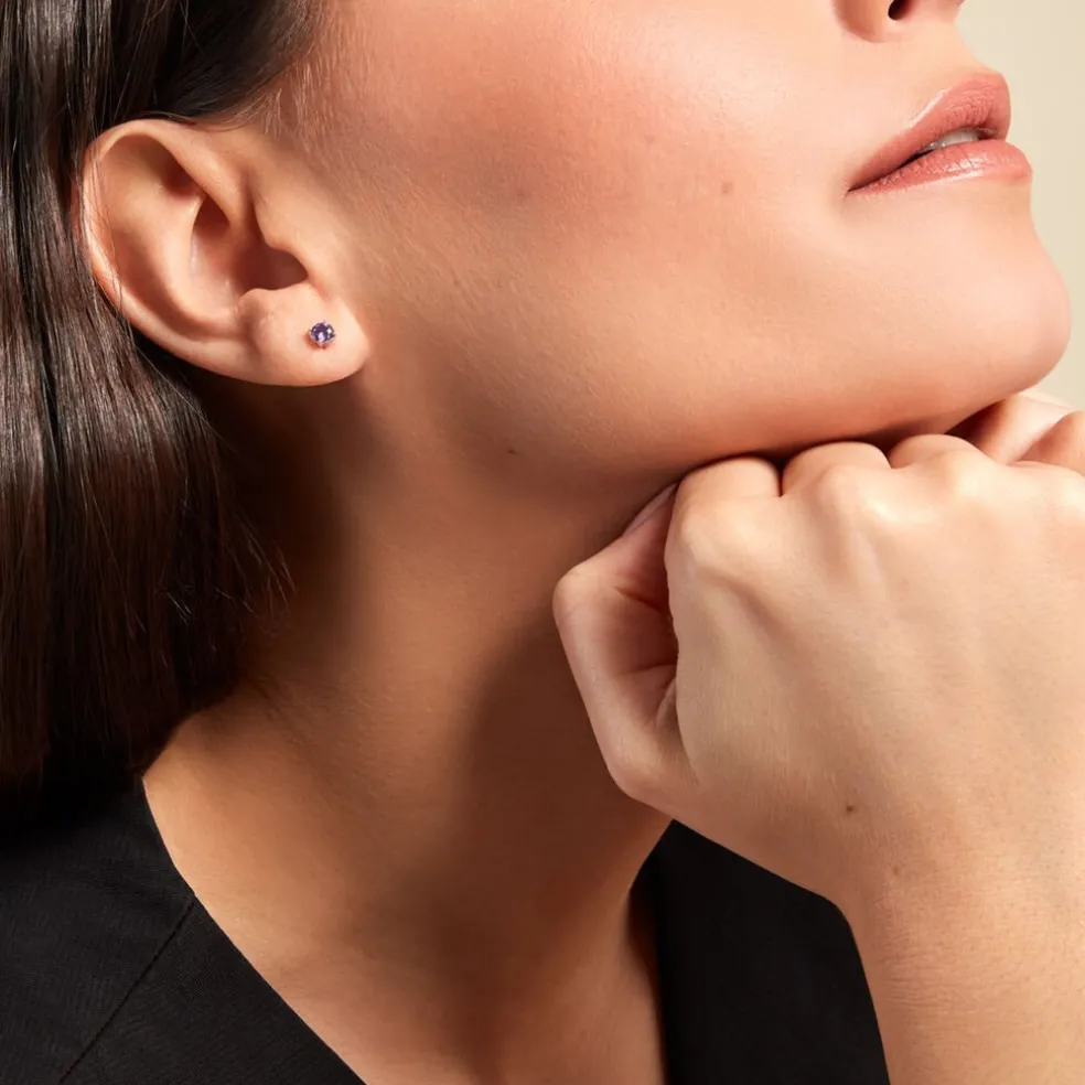 Boucles D'oreilles Puces Argent Blanc Rio Santa Teresa Oxyde