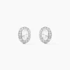 Boucles D'oreilles Puces Albertina Argent Blanc Oxyde De Zirconium